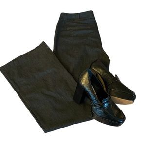 New York & Company dark gray cotton blend wide leg trousers size 10 Tall